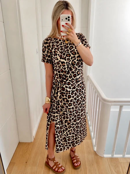 Leo Midikleid mit Bindedetail