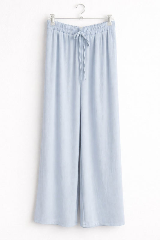 Flowy Pants – White / Babyblue / Beige