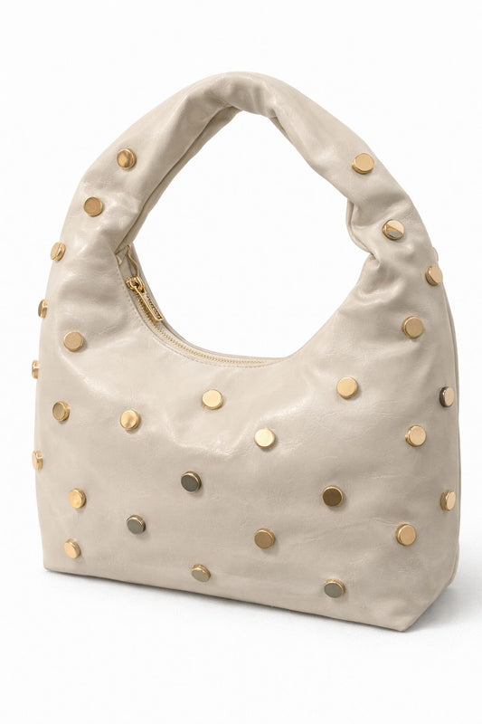 Tasche Beige mit Nieten